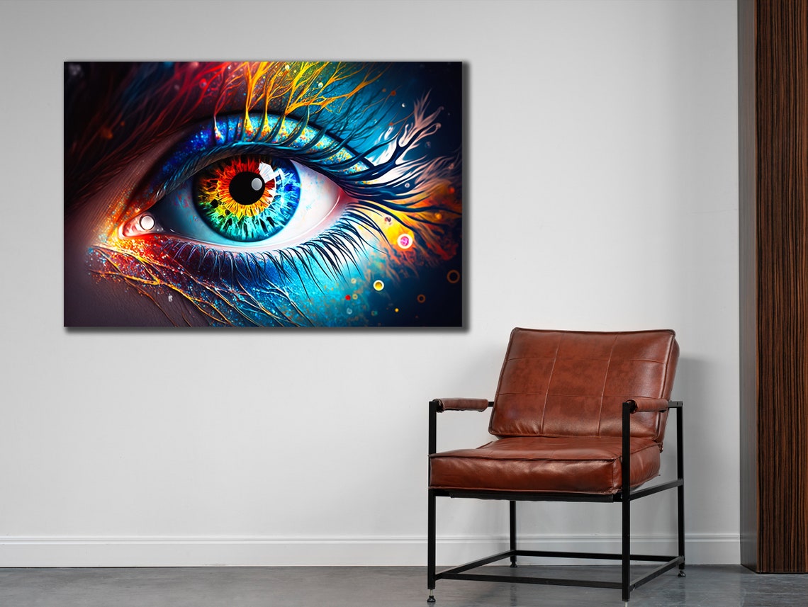 Rainbow Eye Close Up Cosmic Abstract Color Splash Wall Art Poster