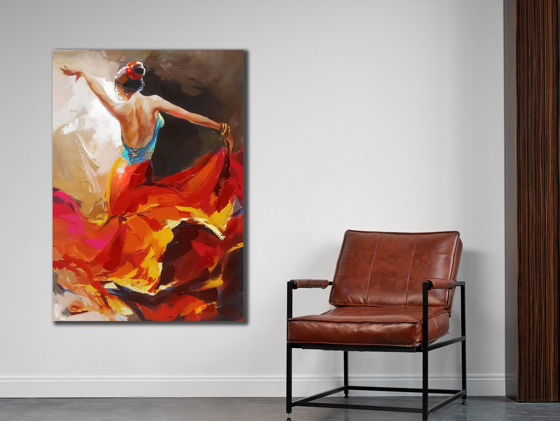 Flamenco Dancer Woman Art Print, Spain Style - Image 3