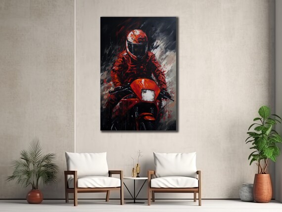 Motorcycle Print Art Biker Wall Art Garage Wall Art Gift For Motorcycle Lover Motorcycle Poster Ready To Hang Home Decor