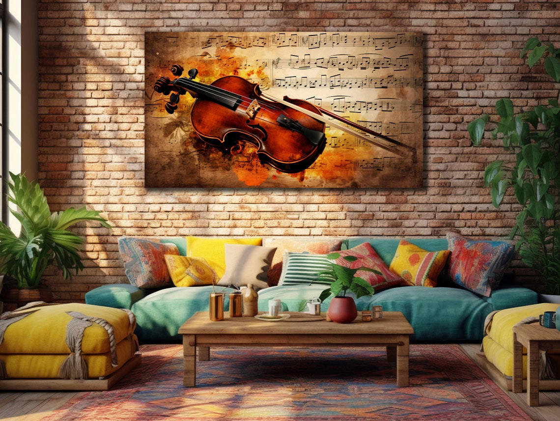 Vintage Violin Sheet Music Background Musical Art Print Poster