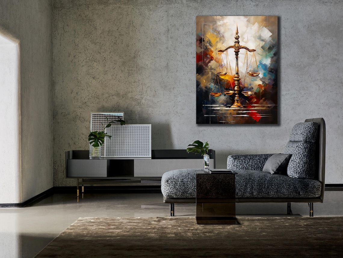 Scales Of Justice Art Print, Lawyer Office Decor - Image 3
