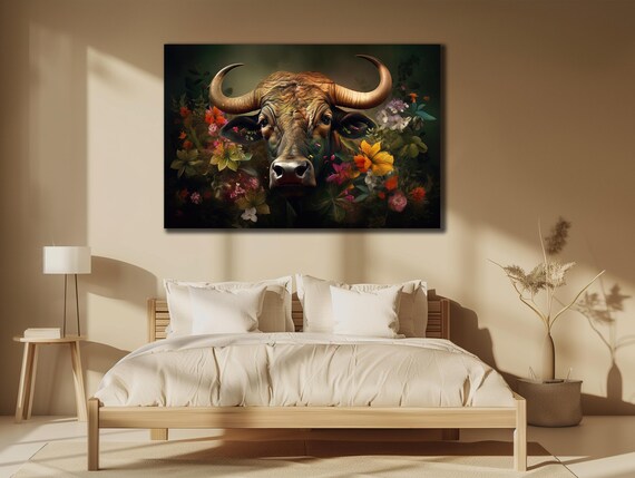 Bull Portrait Wall Art Matador Bull Fighting Animal Poster Farmer Gifts Home Decor Art Prints Room Gift