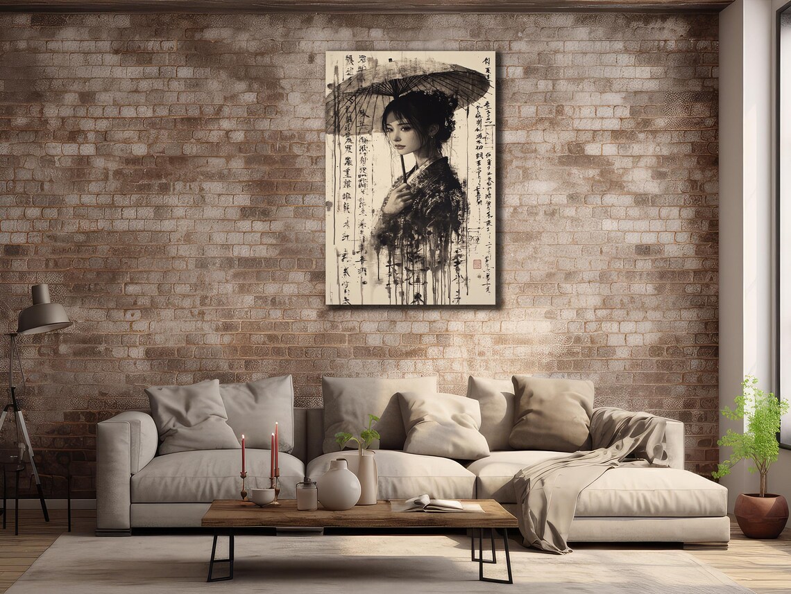 Geisha Japanese Woman, Traditional Wall Art Print - Image 2