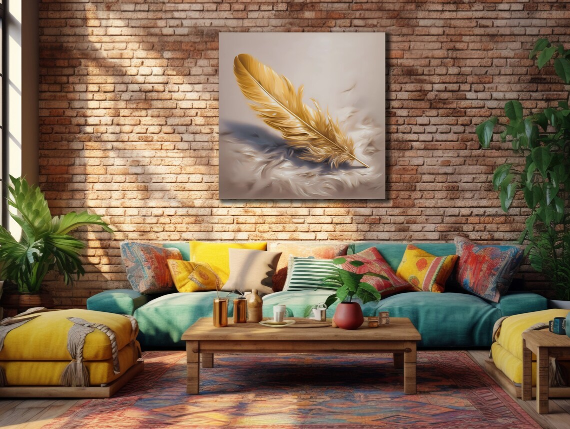 Feather Prints Wall Decor Feather Wall Art Home Decoration Brown Feather Feather Poster Minimalism Artwork Housewarming Gifts - Image 3