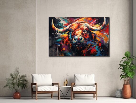 Bull Portrait Prints Wall Art Matador Bull Fighting Animal Poster Farmer Gifts Home Decor Art Prints Room Gift