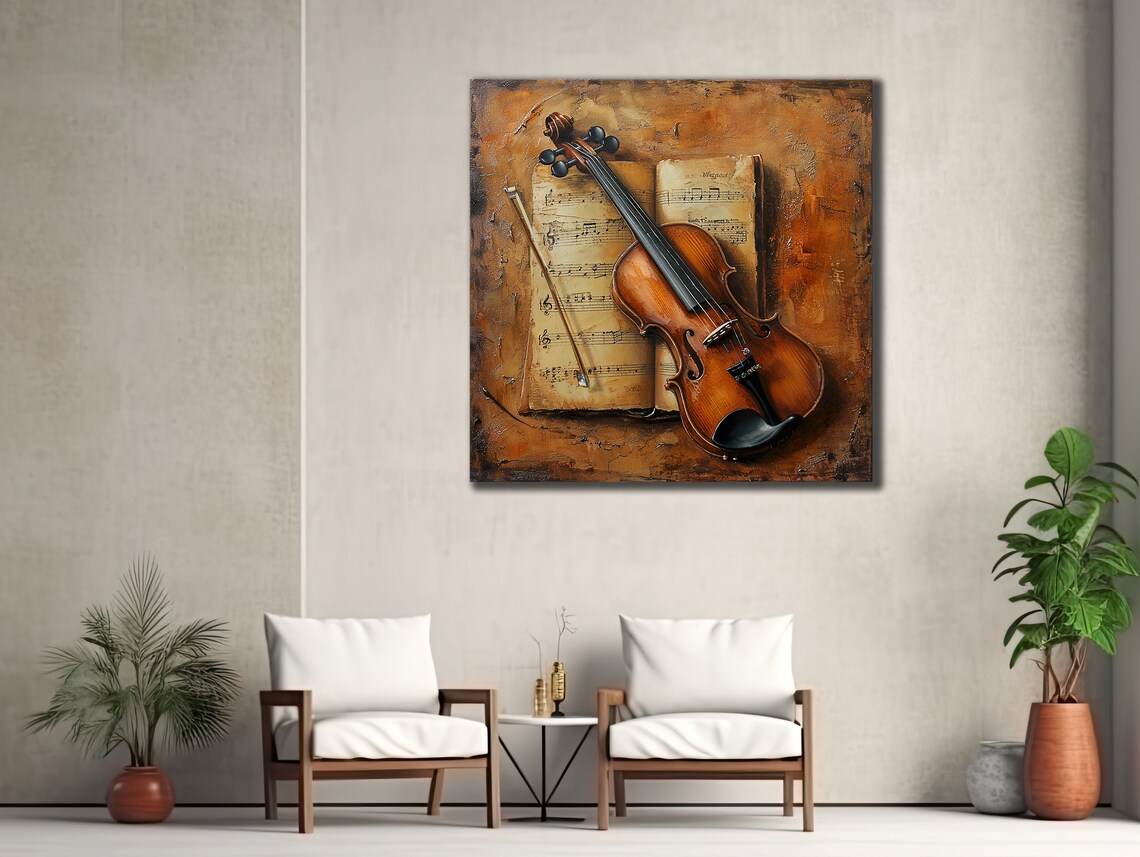 Violin Music Wall Art Print, Colorful Home Decor - Image 2