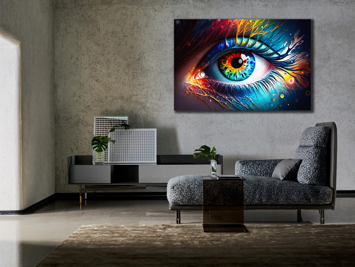 Rainbow Eye Close Up Cosmic Abstract Color Splash Wall Art Poster - Image 2