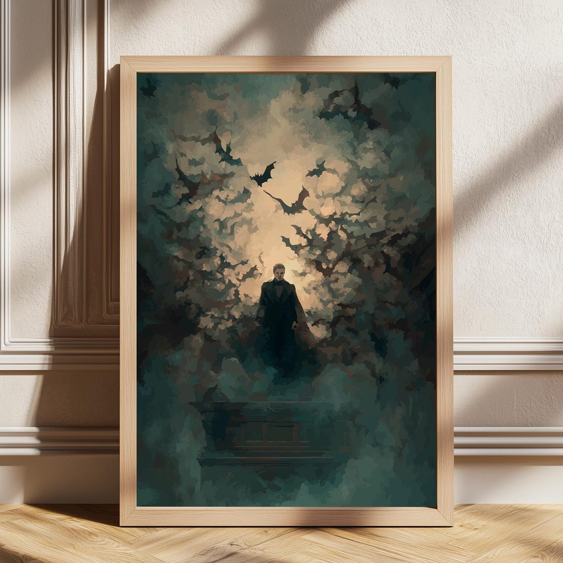 Vampire Rising Among Bats Gothic Spooky Halloween Art Poster