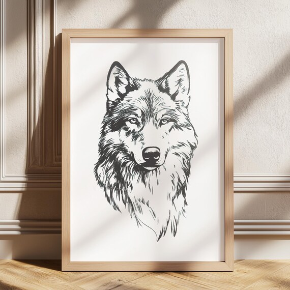Wolf Vintage Wall Prints Abstract Ar Dog Retro Poster Animal Nursery Art