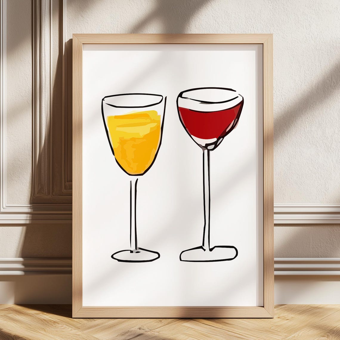 Two Cocktail Glasses Cheers Chic Minimalist Modern Bar Poster