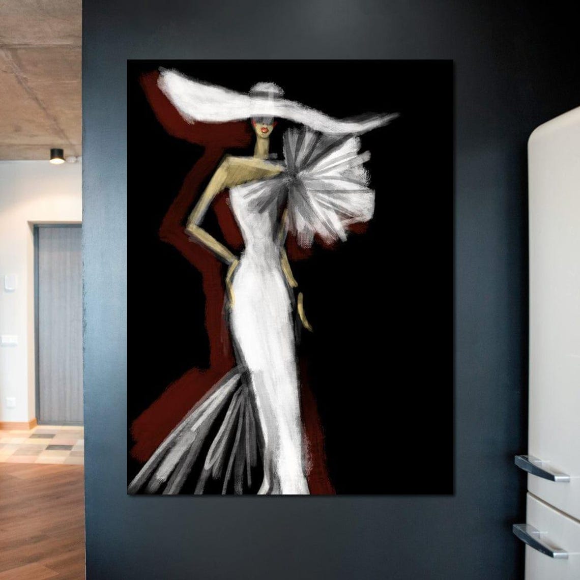 The White Dress - Minimalist Art Print - Image 3