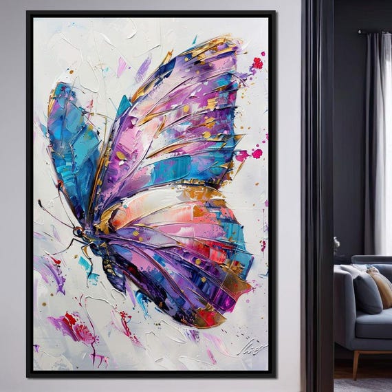 Kaleidoscope Butterfly Bliss Colorful Butterfly Wall Art Vibrant Home Decor Whimsical Nature Inspired By Nichecanvas