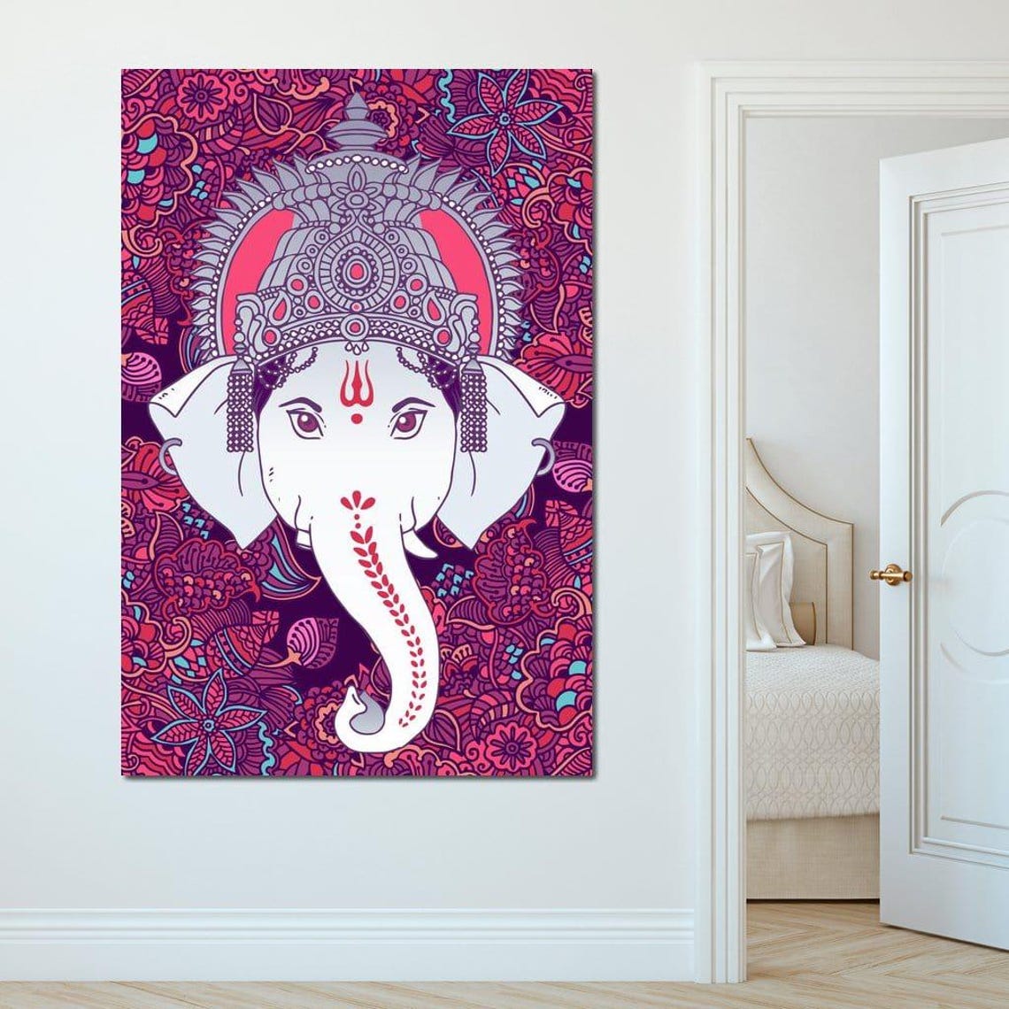 Hindu Lord Ganesha, Pink Art Print - Image 3