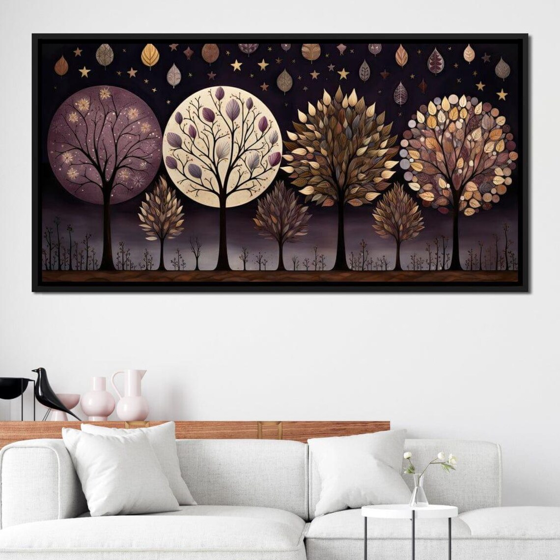 Violet Forest Autumn Trees, Botanical Art Print - Image 2