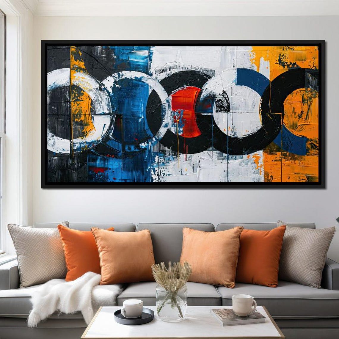 Spectral Spheres In Harmony Abstract Art Modern Wall Art Colorful Geometric Decor Multi Panel Painting By Nichecanvas - Image 4