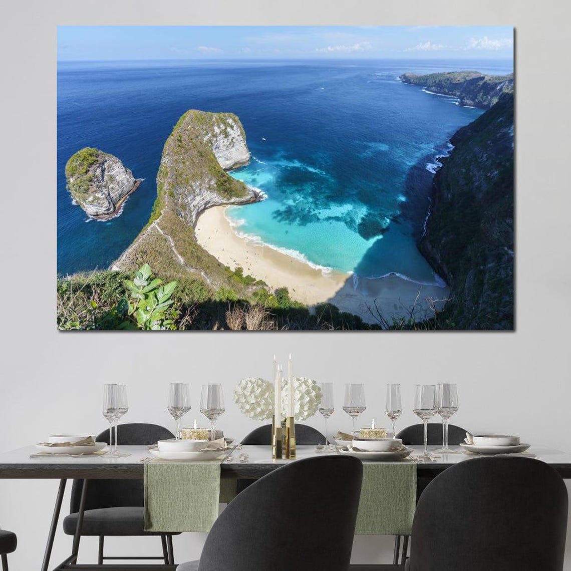 Kelingking Beach Bali Cliff Overlook Turquoise Bay Travel Wall Poster - Image 3
