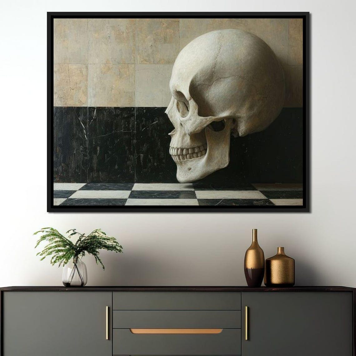 Eternal Silence Unearthed Skull Dark Gothic Minimalist Poster - Image 2