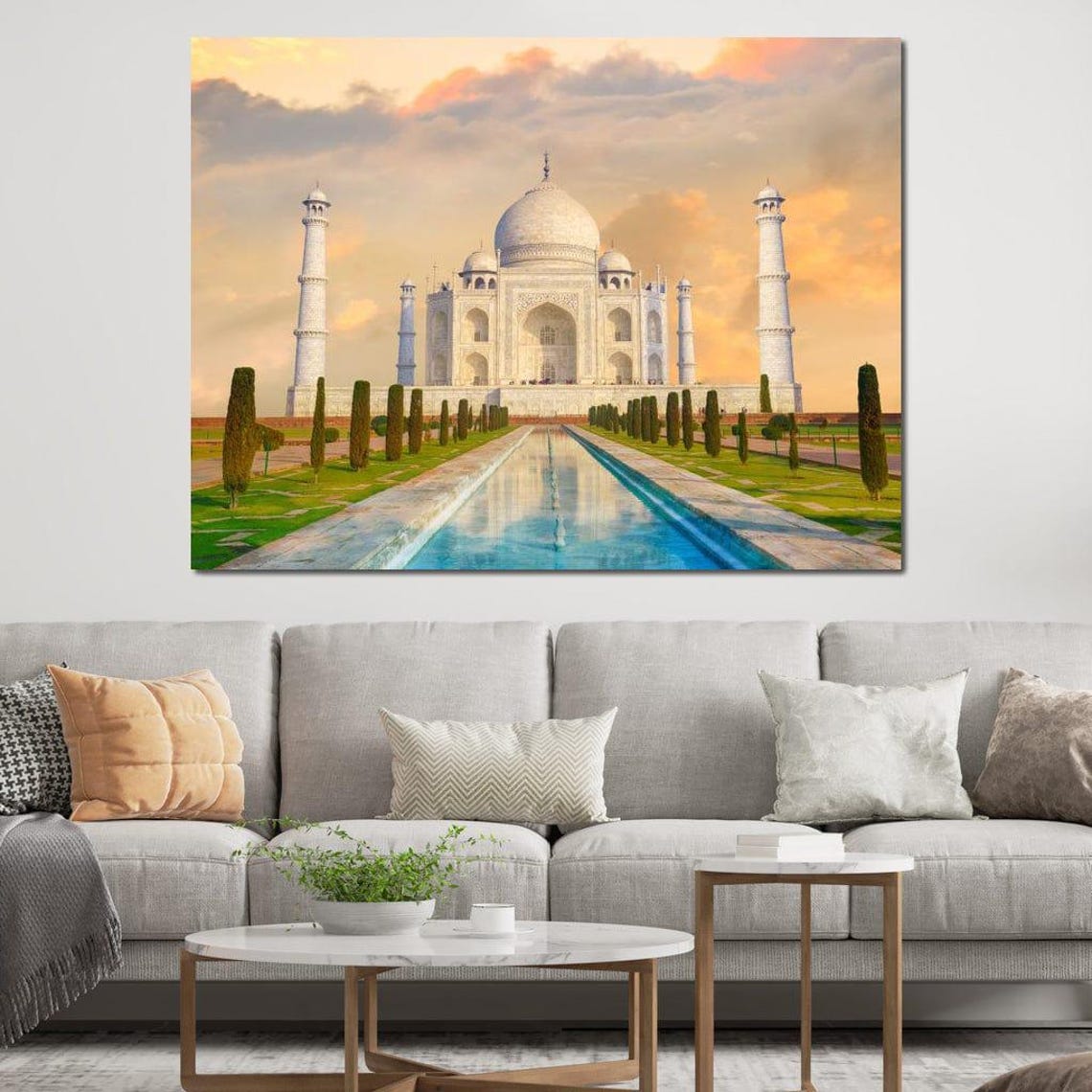 Taj Mahal India Golden Hour Reflection Pool Mughal Travel Poster - Image 3