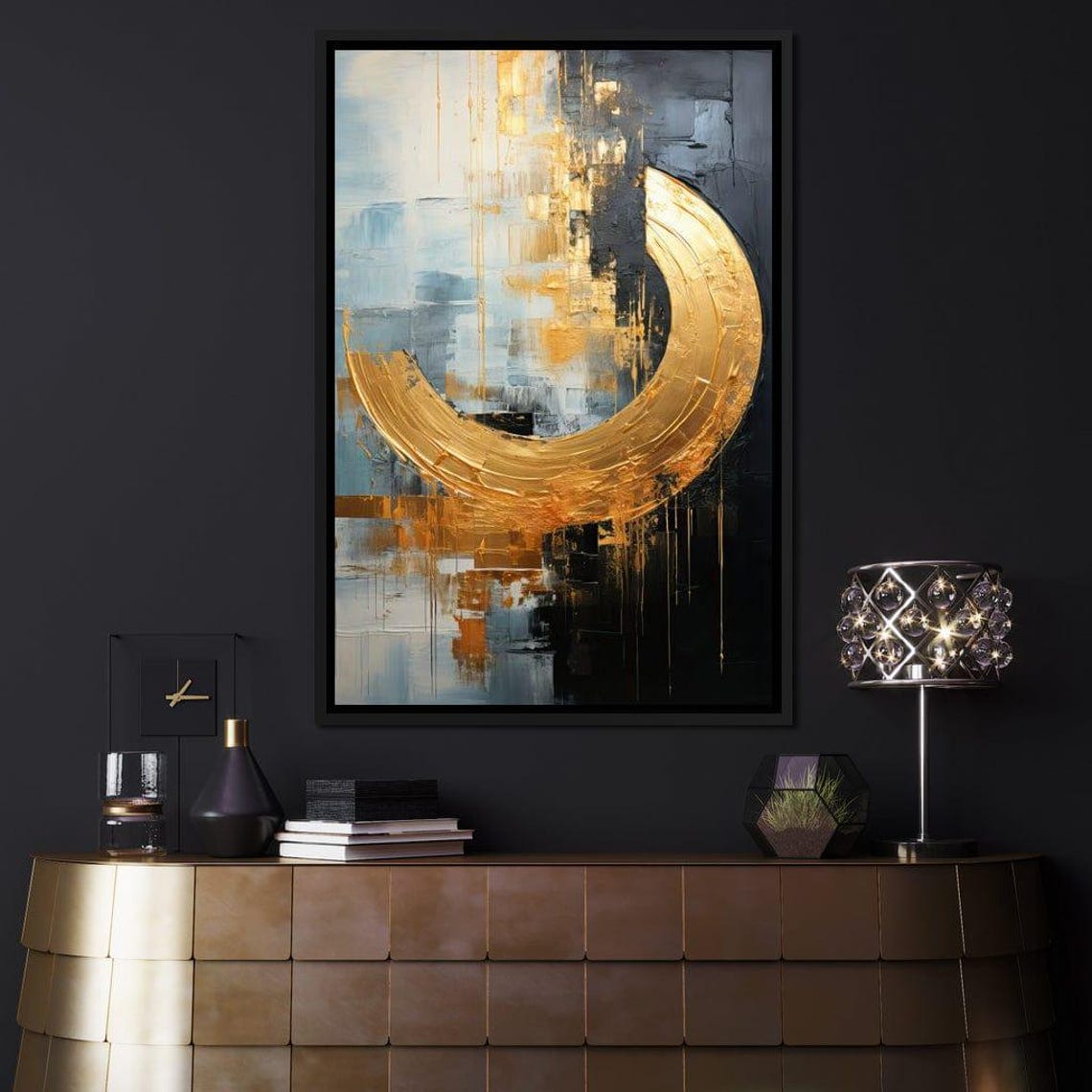 Aurora Marina Dreamscape Tanni Cylon Modern Art Gold Accent Abstract Design Elegant Wall Decor Luxury By Nichecanvas