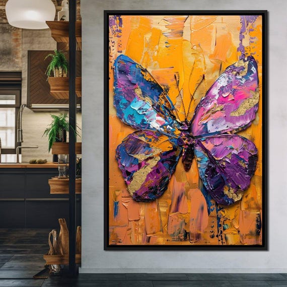 Enchanted Butterfly Reverie Colorful Butterfly Art Nature Home Decor Vibrant Abstract Wall Art Dreamy Whimsical Design By Nichecanvas