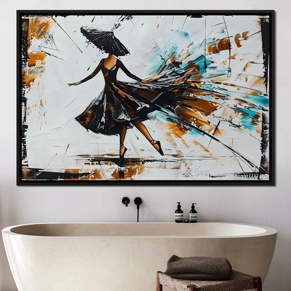 Dance Of Modern Euphoria Abstract Dancer Art Vibrant Home Decor Contemporary Wall Art Joyful Expression By Nichecanvas