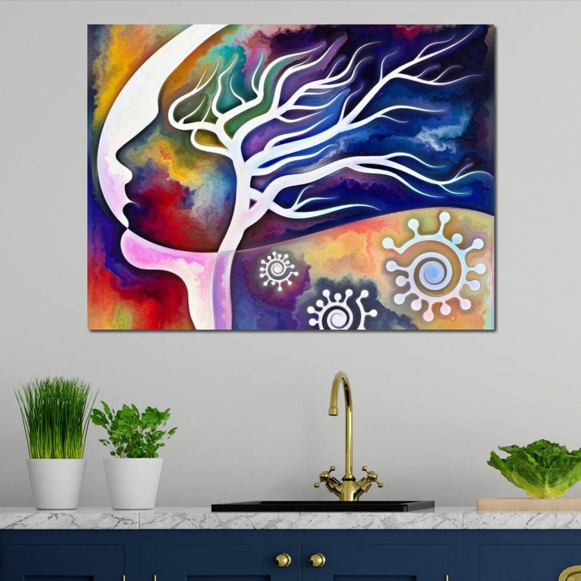 Mind Tree Colorful Abstract Wall Art Psychedelic Oil Painting Nature Inspired Decor Multicolors Art By Nichecanvas - Image 4