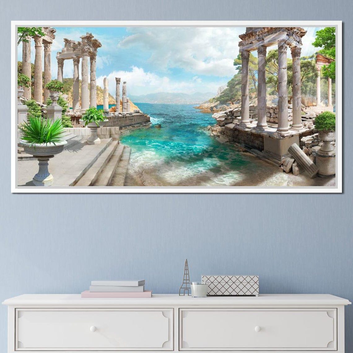 Ancient Greek Ruins Turquoise Coast Column Seaside Travel Poster