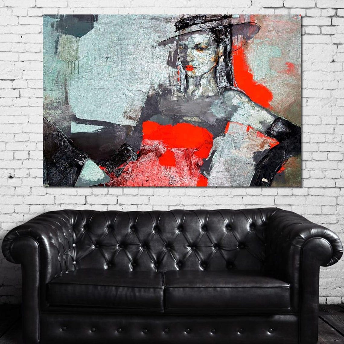 Lady In Red Portrait Art Print - Image 2