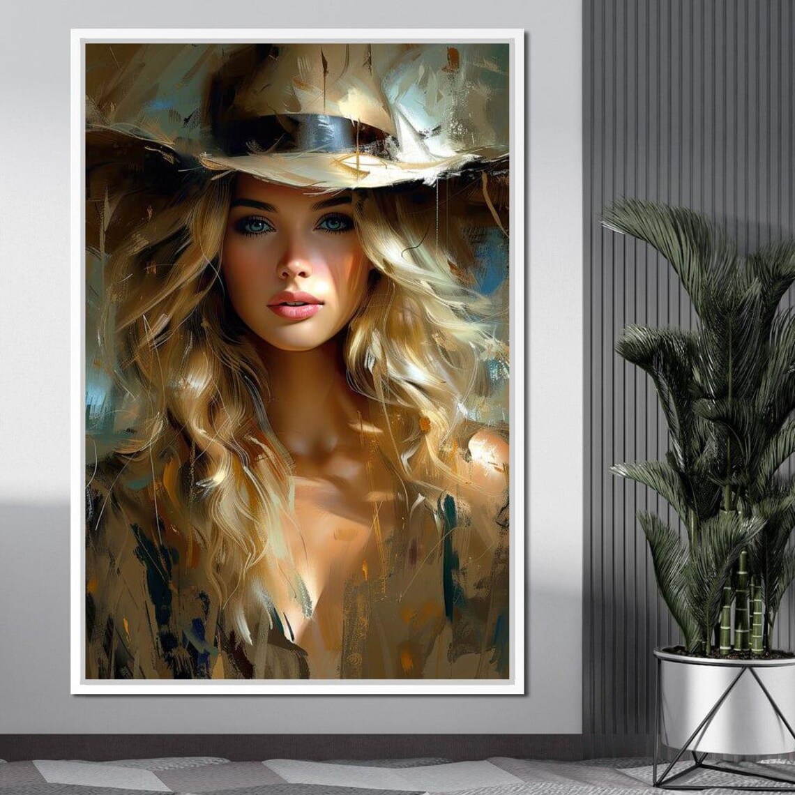 Golden Serenity Portrait, Contemporary Wall Art - Image 3