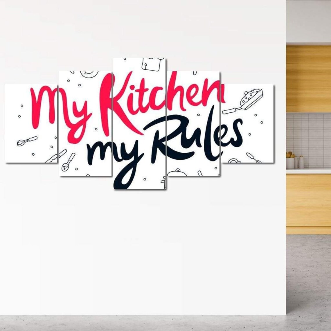 My Kitchen My Rules - Modern Kitchen Quote Art - Image 4