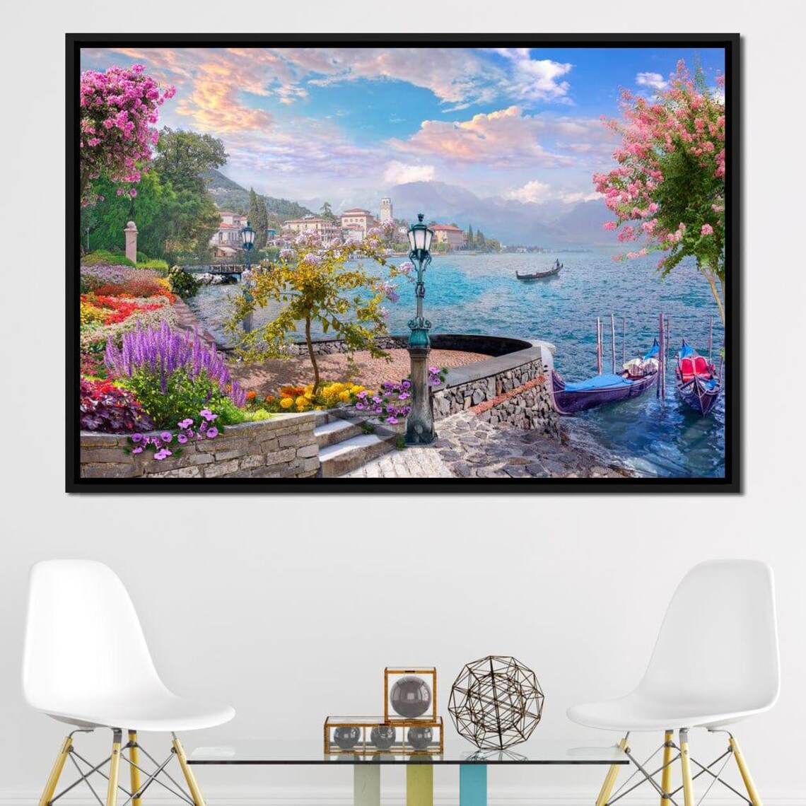 Garden Pier Coastal Landscape Art Print, Spring Nautical Scene - Image 4