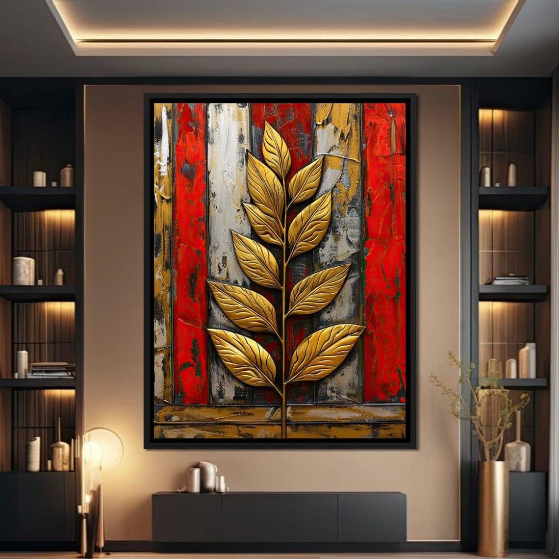 Golden Foliage On Industrial Hues