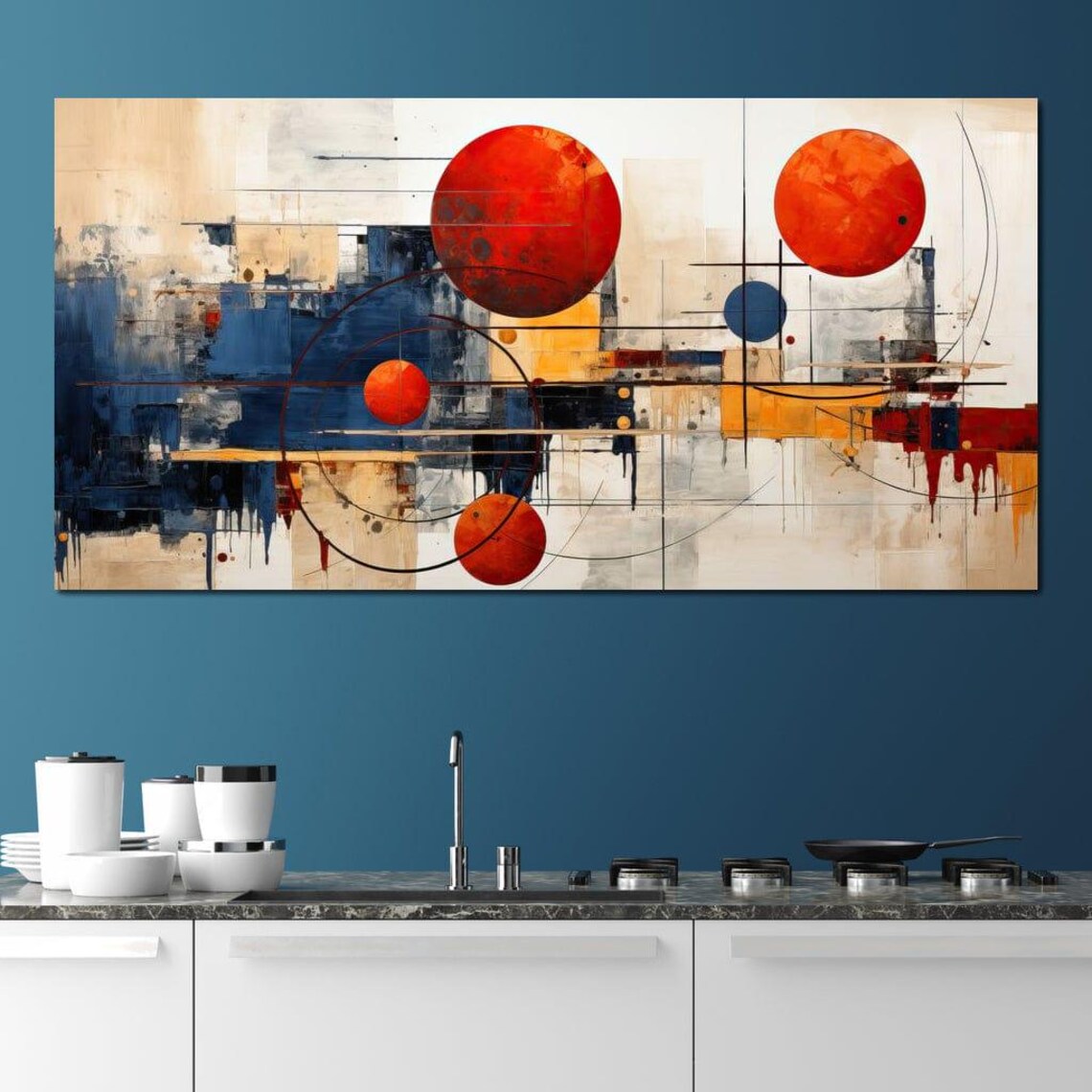 Golden Royal Geometric Harmony, Contemporary Art Print - Image 3
