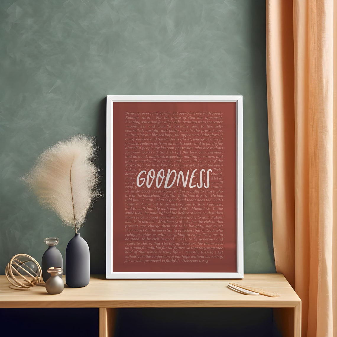 Goodness Fruit Of The Spirit Bible Verse Artwork Scripture Christian Poster Baby Nursery Home Decor Instant Print - Image 4