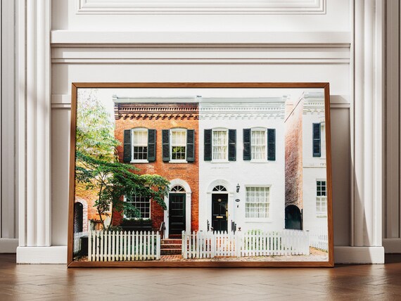 Georgetown Washington DC Brick Row Houses Shutters Fence Poster