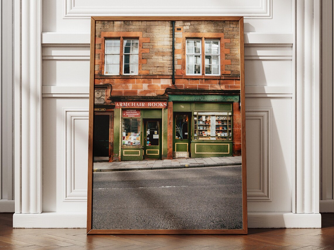 Armchair Books Edinburgh Vintage Bookshop Front Scotland Poster