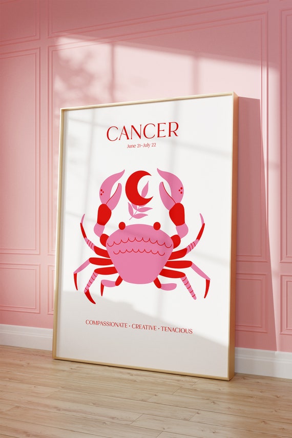 Cancer Poster Print Cancer Zodiac Gift Astrology Print Poster Gift For Cancer Spiritual Wall Art Instant