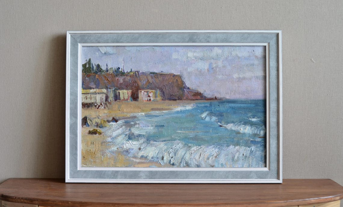 Black Sea Coast Sandy Beach With Cliffs Seascape Travel Poster - Image 3
