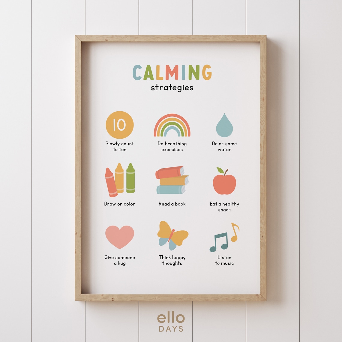 Calming Strategies Therapy Poster, Mental Health Decor - Image 4