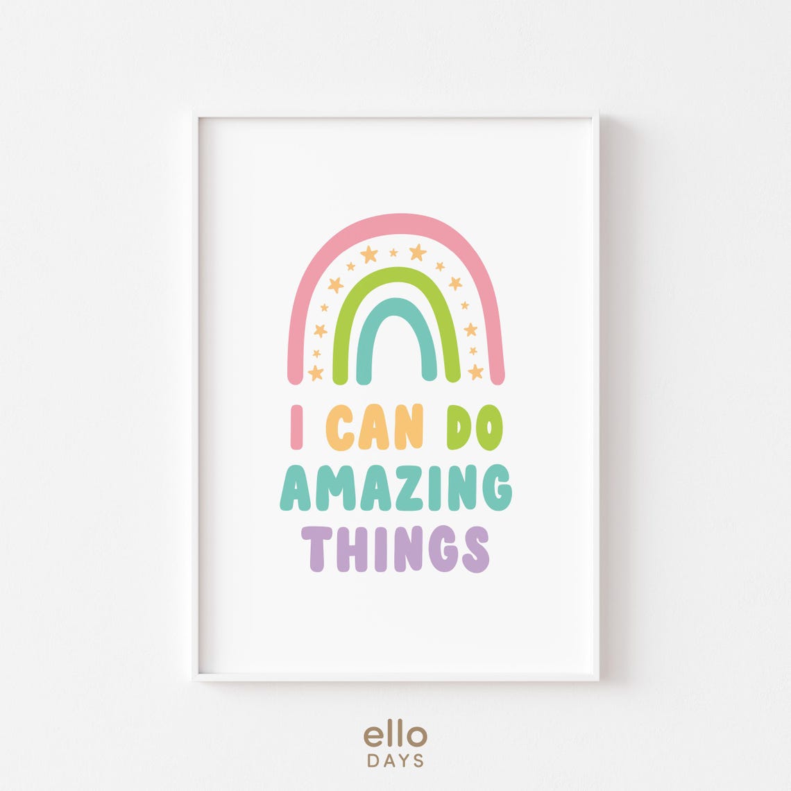 I Can Do Amazing Things Rainbow Kids Affirmation Quote Poster - Image 4