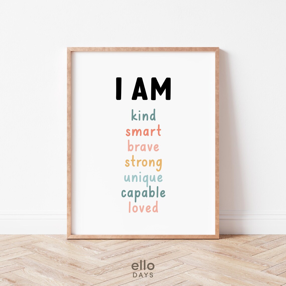Daily Affirmations For Kids Art Print, Classroom Decor