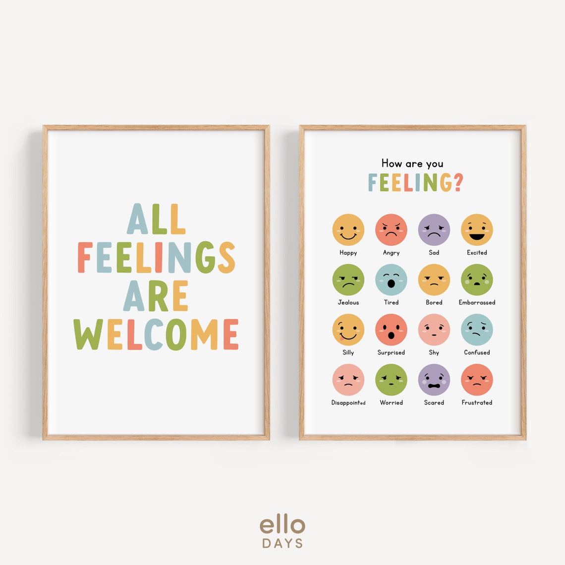 All Feelings Are Welcome Colorful Block Letter Quote Wall Poster - Image 5