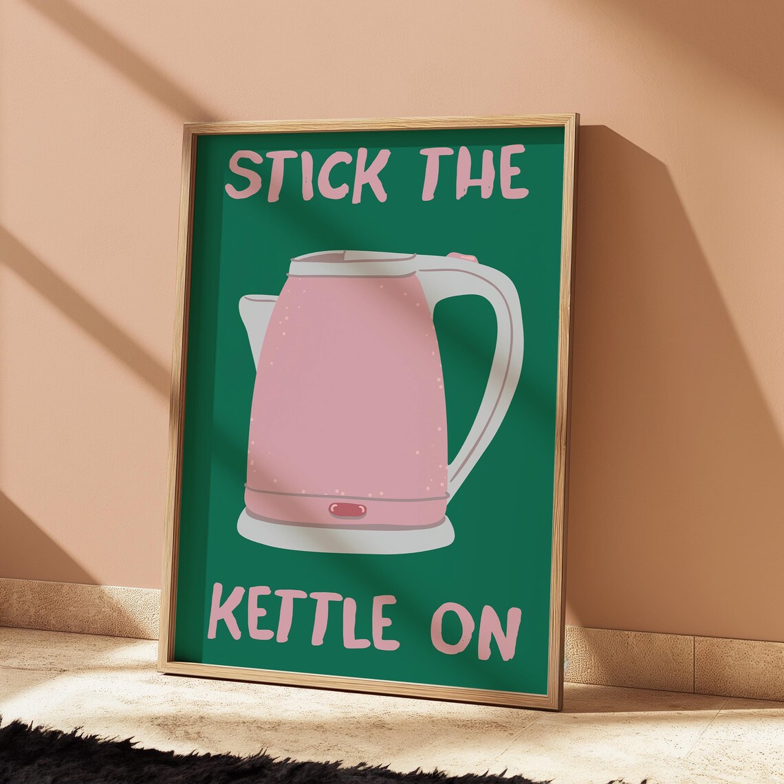 Stick The Kettle On Kitchen Quote Art Print - Image 3