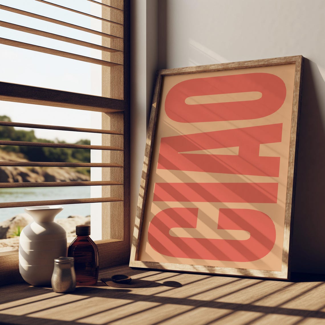Ciao Italy Red Bold Retro Typography Travel Wall Decor Poster - Image 2