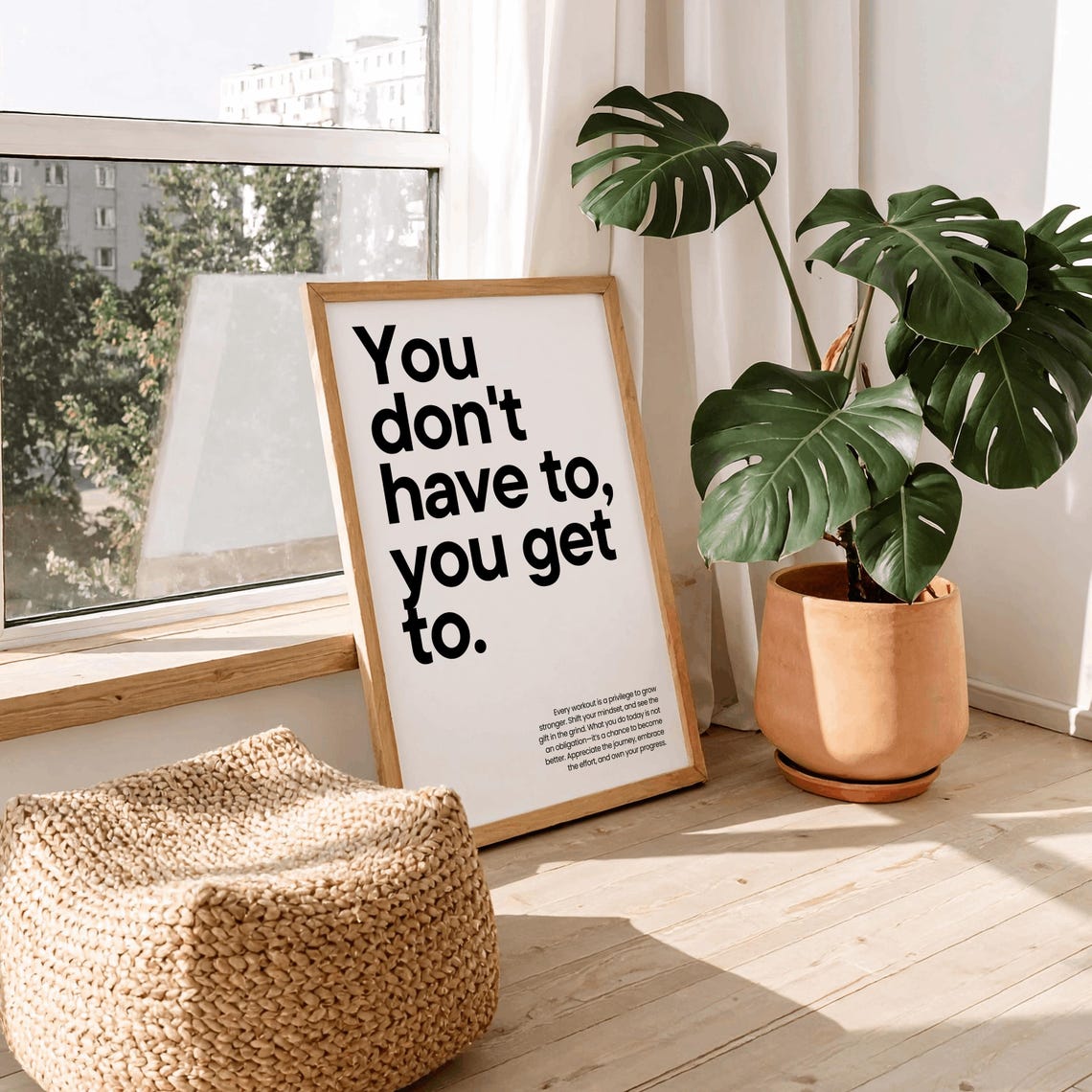 You Dont Have To You Get To Workout Gym Mindset Quote Wall Poster - Image 2