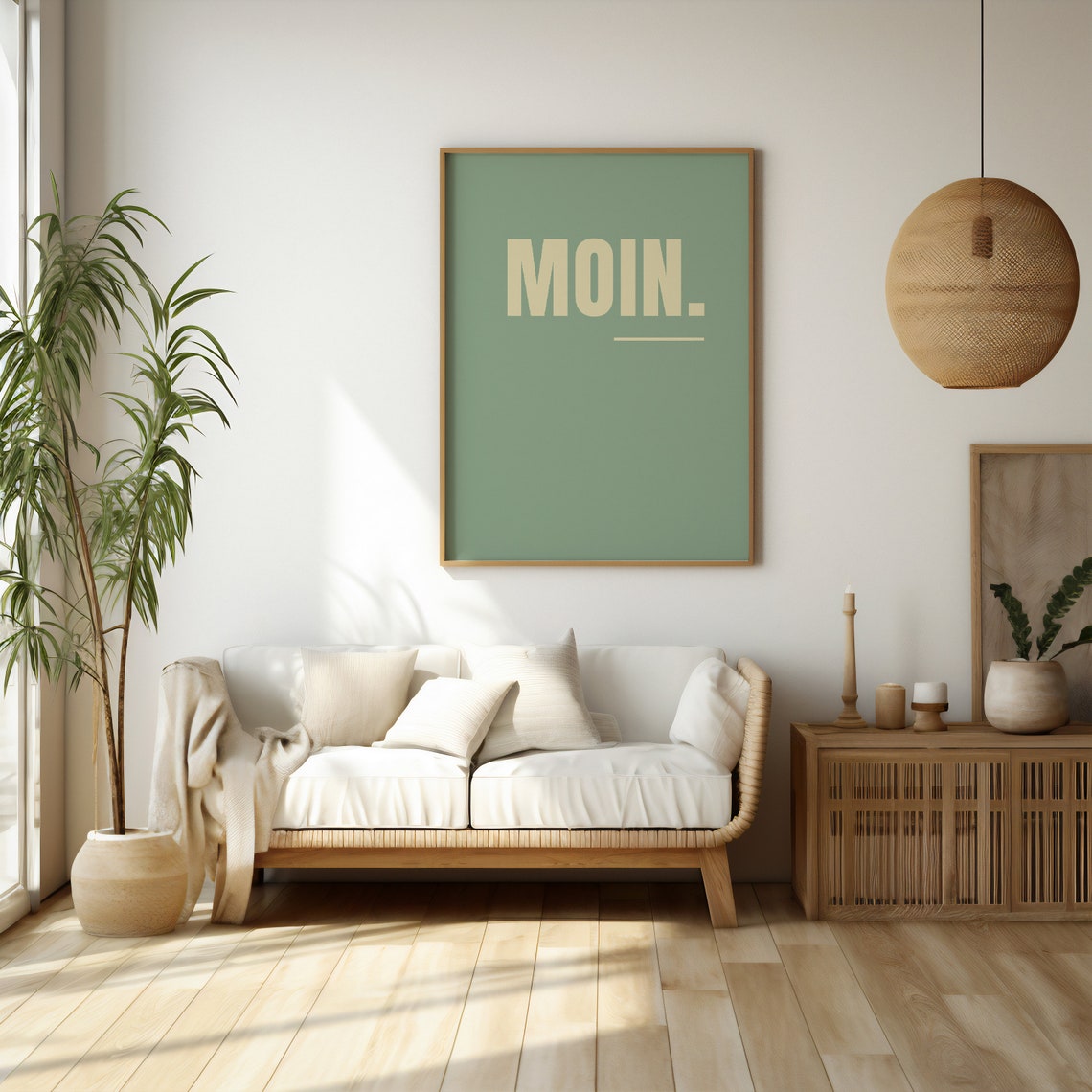 Moin Minimalistic Hello Sign Typography Art Print