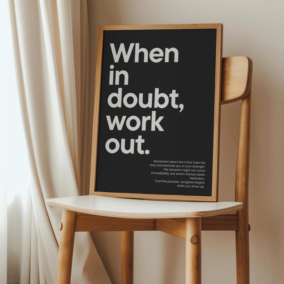 When In Doubt Work Out Fitness Poster, Home Gym - Image 2