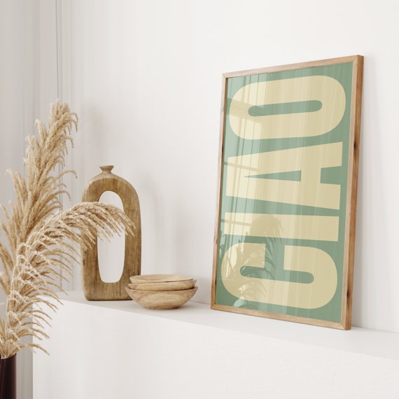 Ciao Typography Italy Retro Poster Print