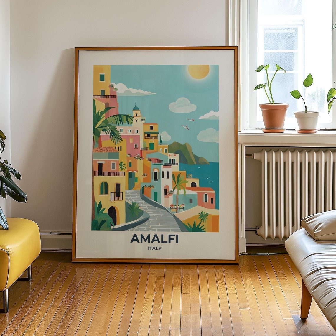 Amalfi Travel Poster Amalfi Poster Amalfi Travel Print Amalfi City Print Travel Print Travel Poster Amalfi Wall Decor Italy Print 001