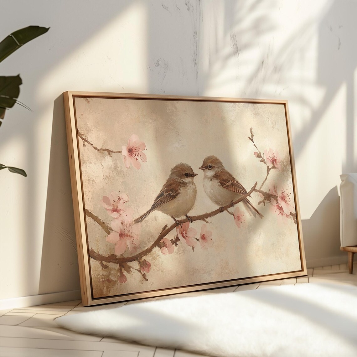 Romantic Sparrow Couple, Nature Inspired Art Print - Image 4